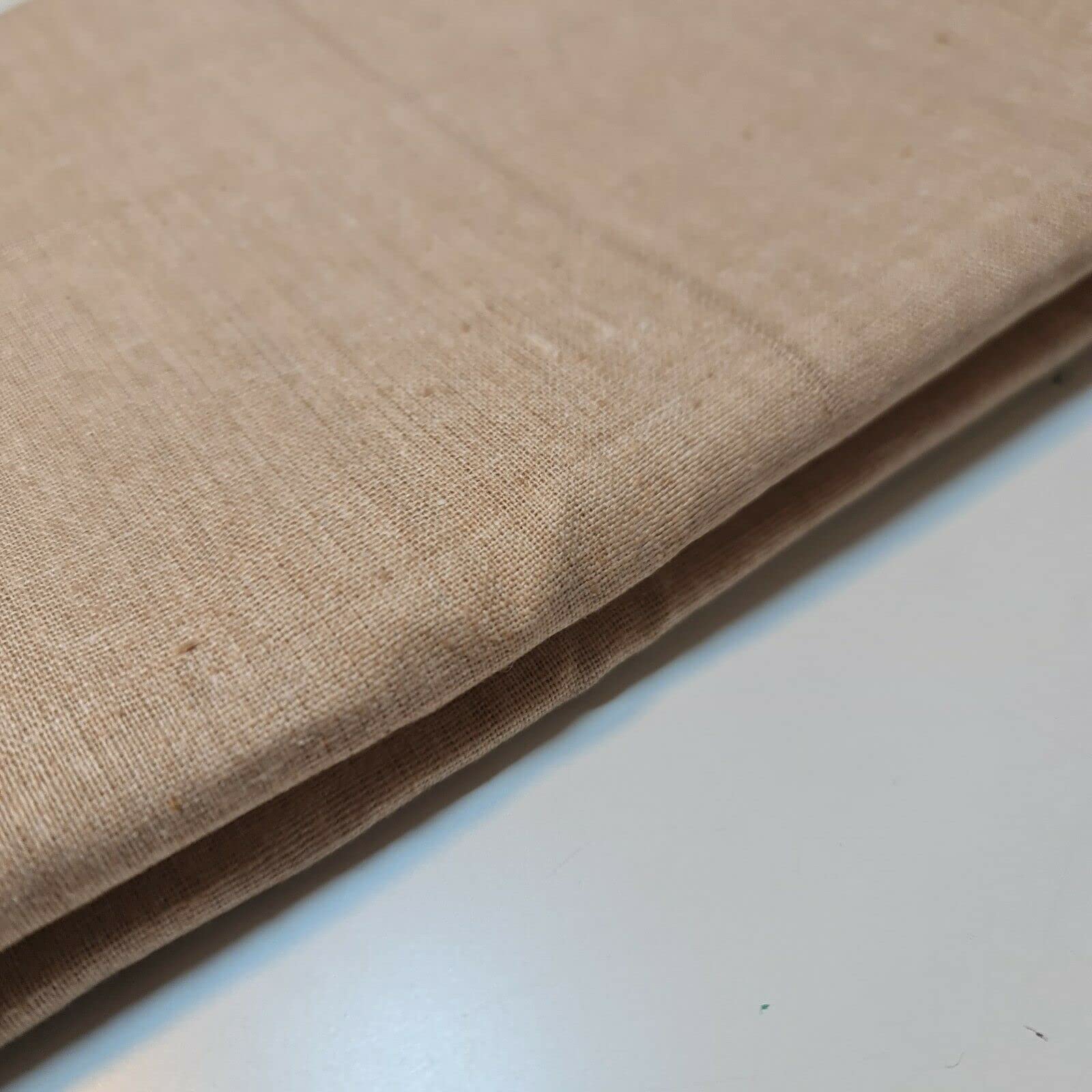 100% Cotton Calico Fabric – Medium Weight | 58" (150cm) Wide | Natural, Bleached & Dyed Options for Crafting, Dressmaking & Sewing | 1 Meter Pre-Cut (Camel)