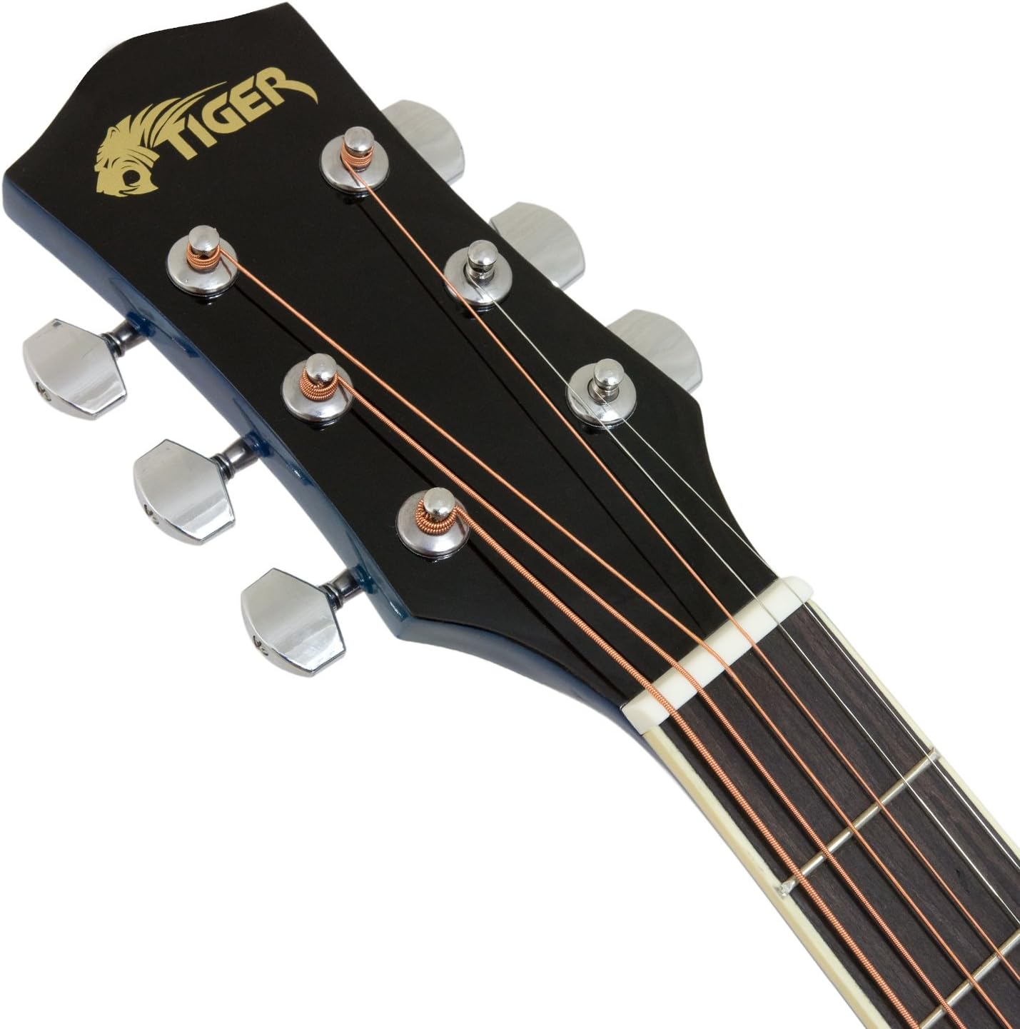 Acoustic Guitar for Beginners, Full Size, Steel-String, includes Gig-bag, Strap, Scratchplate and Spare Strings, Blue - Image 4