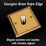 Varilight HG3 V-Dim Rotary Dimmer 1 Gang 400W Polished Brass Push On/Off 1-2 Way view 3