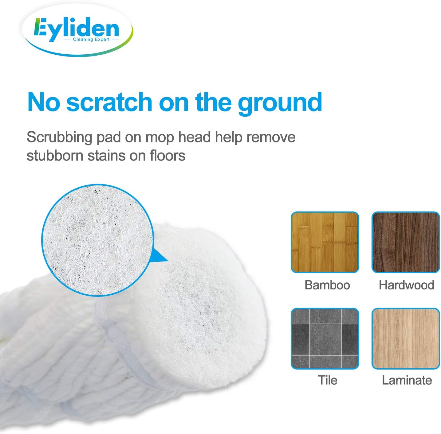 Eyliden Microfiber Twist Mop Silver 57.5 Inches Dust Mops Washing Mop Hand Release Floor Cleaning with 1 Removable Washable Heads Product and Packaging Upgrade (Red): Health & Personal Care