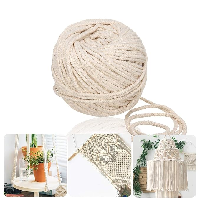 Jeteven® Baumwollgarn Baumwollkordel Makramee Garn Kordel-Strickarbeiten Kettgarn Baumwollschnur Natur Kordel DIY Handwerk Ba