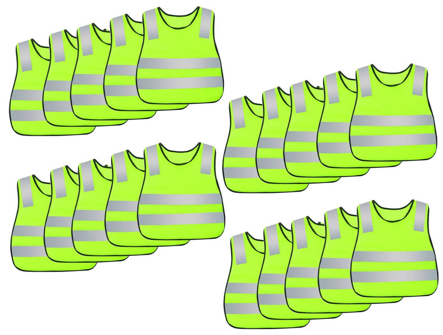 Unisex Cycling Fluorescent Neon Vest Hiking High Visibility Vest Elastic Waist Strap Traffic Camping Security Vest Yellow 20 Pack