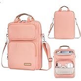 Kailaien 10-13 Inch Tablet Sleeve Bag, Ipad Bag for 13 In/11 in New iPad Pro M4 & 13 in Air M2 2024,iPad Pro 12.9 M2&M1,Ipad 10.9,Galaxy Tab S8+/S9+ 12.4,with Removable Shoulder Strap (Pink)