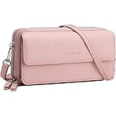 Lanyani RFID Crossbody Wallet Wristlet Purse with Phone Pocket For Women Vegan Leather