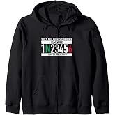 1N23456 Motorcycle Gear Shift Motorcyclist Zip Hoodie