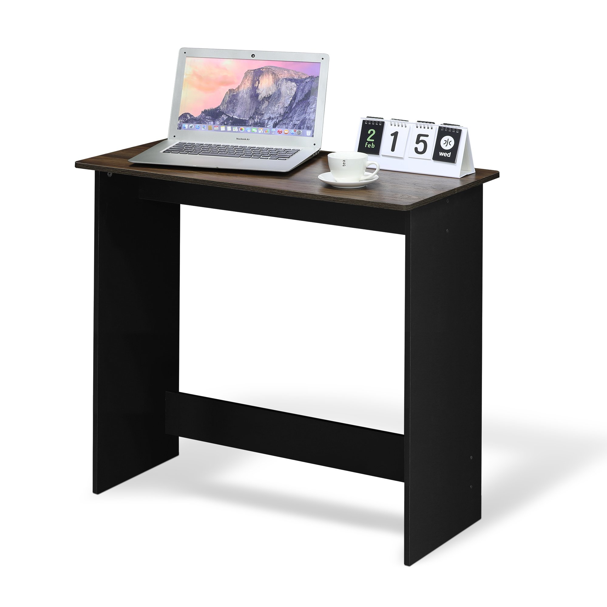 Furinno Simplistic Computer Desk, Study Desk, Writing Desk, Columbia Walnut/Black