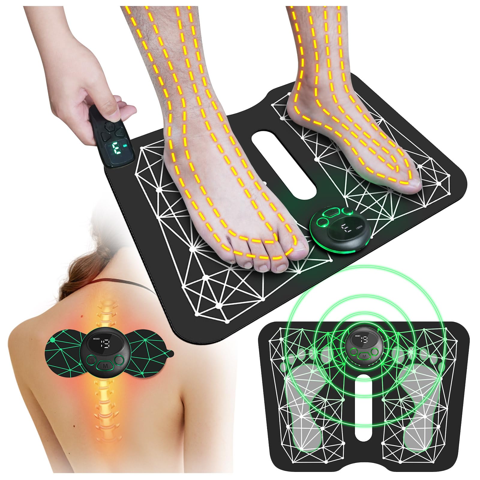 Photo 1 of ** SOLD AS IS NO REFUND**
TADOUNE EMS Foot Massager Mat Acupressure for Neuropathy with Remote Control Legs Foot Stimulator Massager Machine Electric Pulse Pad for Muscle Relaxation Pain Relief 8 Modes 19 Levels Intensity