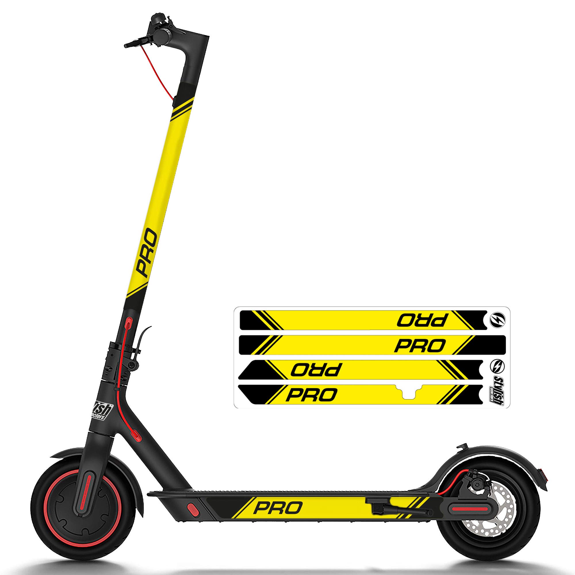 STYLISH SCOOTERS Sticker for Xiaomi M365, Reflective Sticker for Electric Scooter (Yellow)