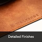 Wolvende Premium Distressed Faux Vegan Leather Desk Mat 40x90 Tan Brown view 2