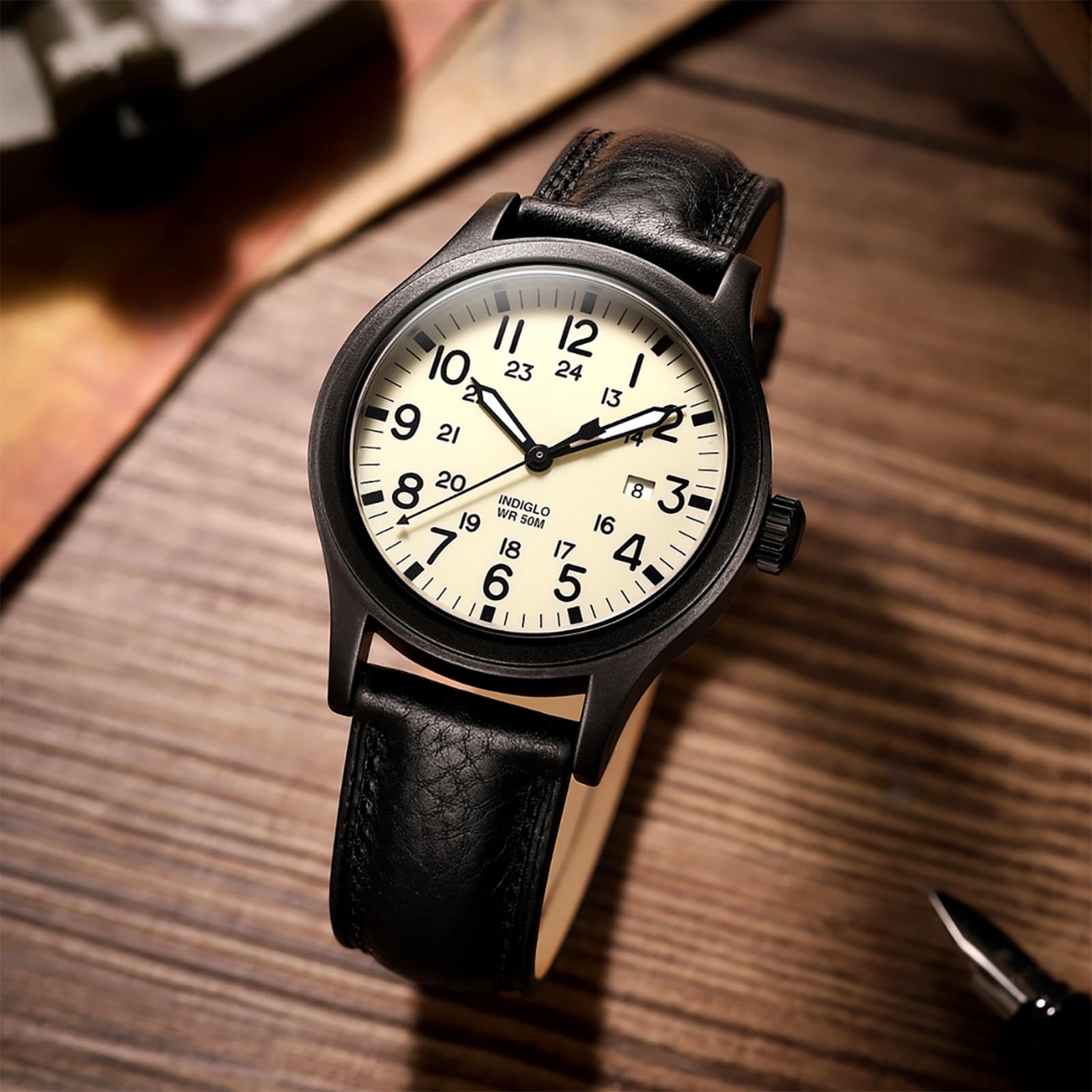 Getalia Italian leather Watch Band Tuscany Natural Vegetable-Tanned Full Grain Genuine Leather,18mm 19mm 20mm 21mm 22mm Quick Release Replacement Watch Straps for Men and Women Thick and Soft