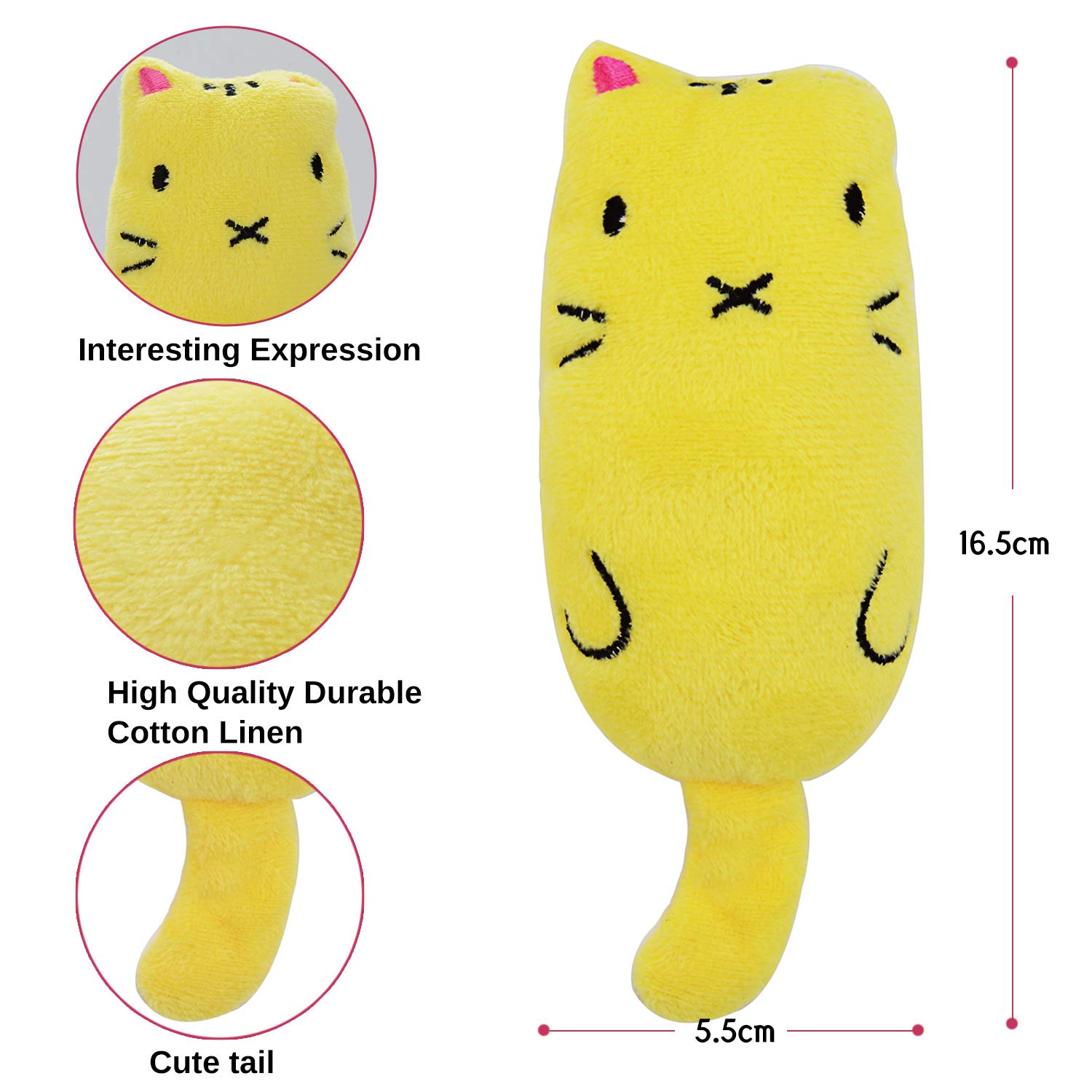 Legendog 5Pcs Catnip Toy, Cat Chew Toy Bite Resistant Catnip Toys for Cats,Catnip Filled Cartoon Mice Cat Teething Chew Toy