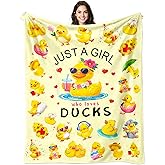 Duck Blanket Gifts for Duck Lover Ducks Themed Gifts for Women Kids Adults Soft Flannel Ducks Throw Blanket 60"x50"