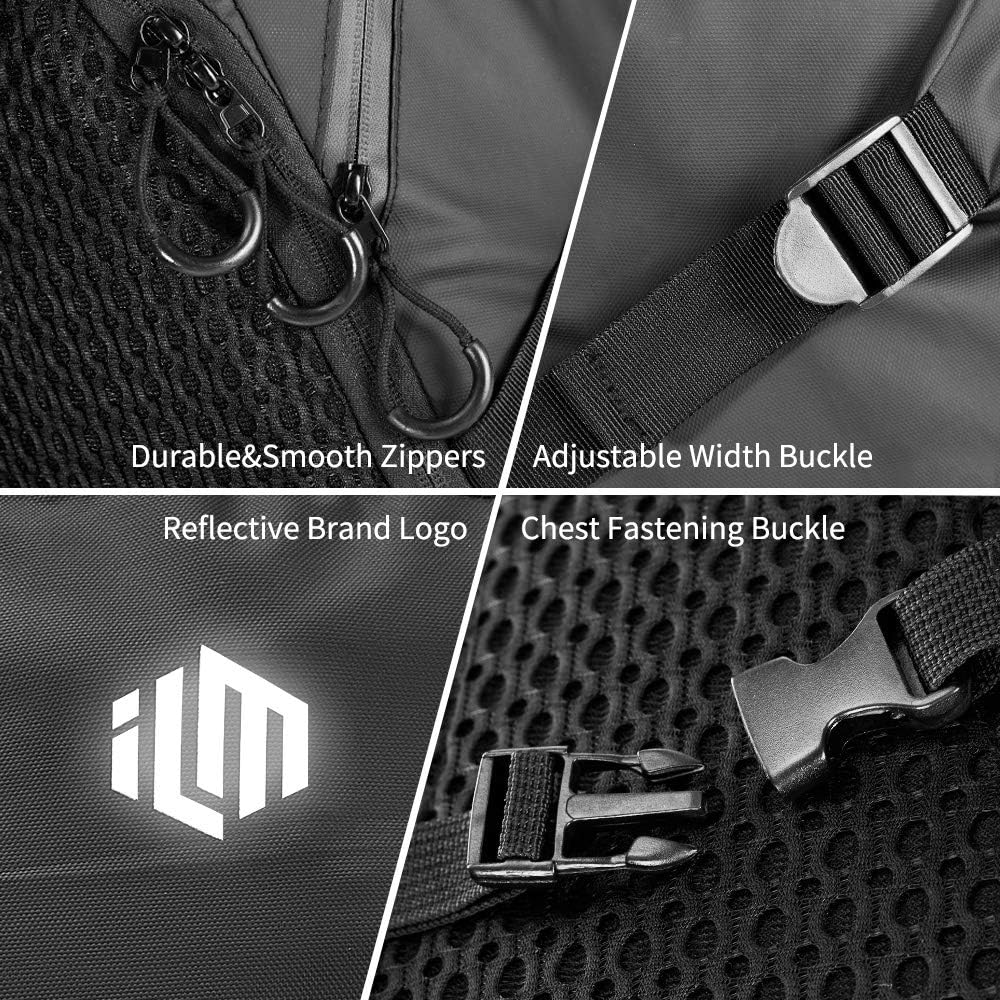 ILM Motorcycle Helmet Backpack Large Capacity Waterproof Lightweight Storage Bag with Reflective Stripe: Automotive