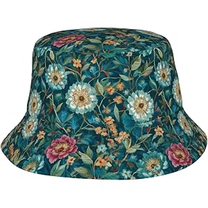 Watercolor Yellow Navy Wildflower Bucket Hat for Women Men Fisherman Hat Packable Sun Cap Travel Outdoor Beach Caps