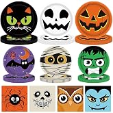 ASLERMURE 100 PCS Halloween Party Decorations Ghost Plates and Napkins Set | Disposable Party Plates, Festive Holiday Tableware for Halloween Party Decorations