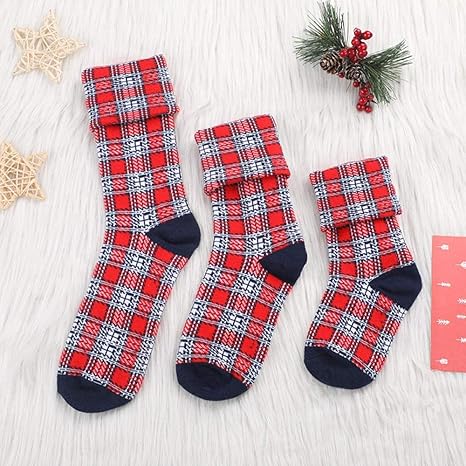 Amazon Co Jp スタイリッシュなシンプルさ 親子3ペア新しいクリスマスクリスマス母親と赤ちゃんの冬の靴下レディースソックス Color Red ホーム キッチン