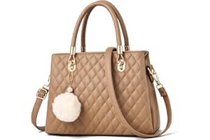 I IHAYNER Womens Leather Handbags Purses Top-handle Totes Satchel Shoulder Bag for Ladies with Pompon