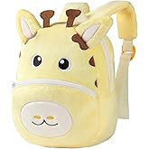MICHLEY Toddler Backpack Plush Animal SchoolBag Cartoon Girls Travel Bag Mini Baby Daypack for Kids Kindergarten Pre School Bags, Giraffe
