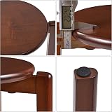 YMYNY 4pcs Solid Stackable Wood Round Stool, 27x27x45CM Brown view 8