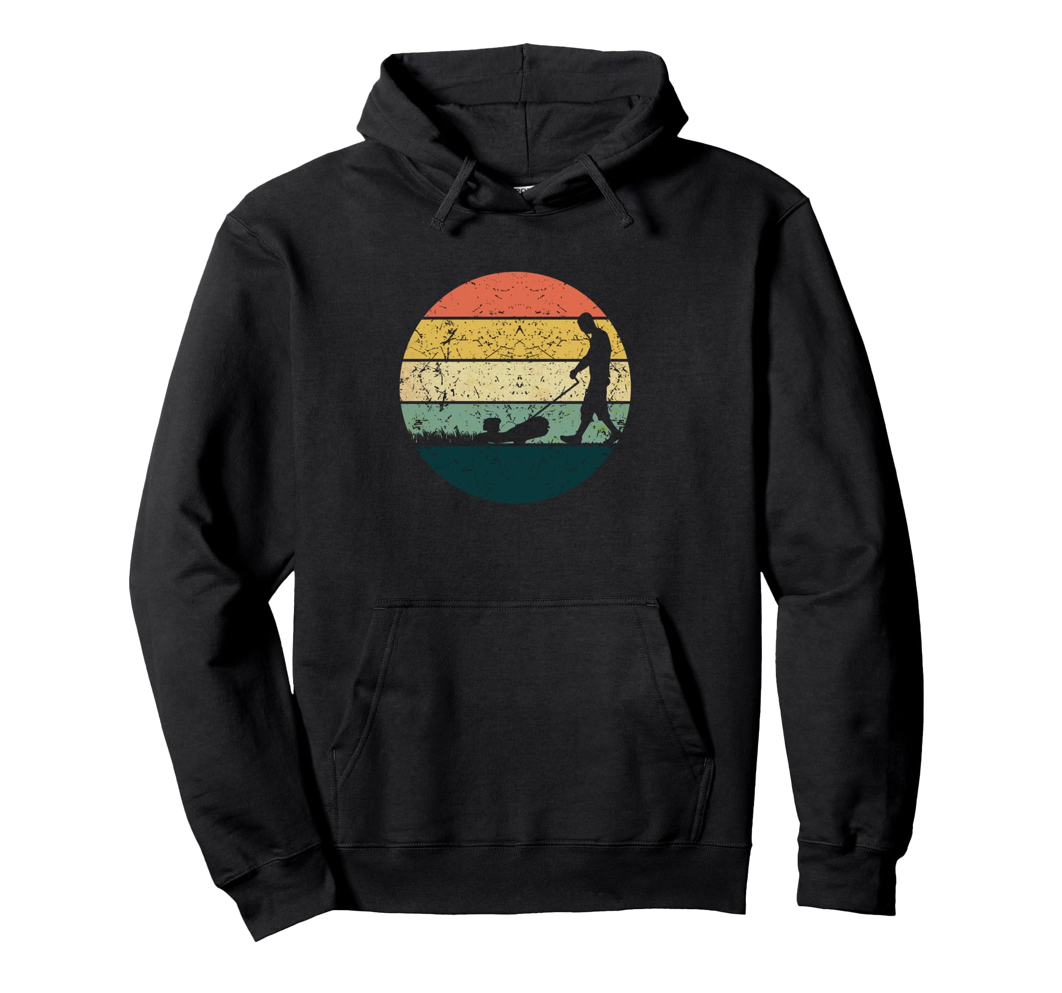 Retro Lawn Mowing Grass Cutting Mower Gardening Lover Pullover Hoodie