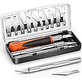 JETMORE 16 Pcs Exacto Knife, Craft Knives with 13 SK5 Steel Blades for Art | Exacto knife for crafting supports carving, modeling and scrapbooking, Precision knife design suits paper, stencils and art