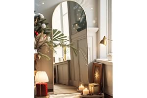 AyeWish Full Length Mirror, Floor Mirror with Stand, Arched Mirror, Standing Mirror, Tall Mirror, Wall Mounted, FreeStanding, Large Mirror, 64"×21", Aluminum Frame - Gold