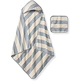 Burt's Bees Baby Hooded Woven Terry Towels Organic Cotton, Unisex Bath Essentials, Soft Nursery Towel for Infants, Toddlers, Kids