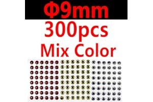 wifreo 300PCS 3D Bionic Fish Eyes Fly Tying Material Lure Eyes 2mm 3mm 4mm 5mm 6mm 7mm 8mm 9mm 10mm
