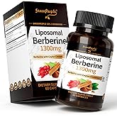 GREENPEOPLE Liposomal Berberine HCL1300mg - Berberine Supplement with Ceylon Cinnamon Activates AMPK - High Absorption Formula Healthy Weight Support – Non-GMO/Vegan – 30-Day