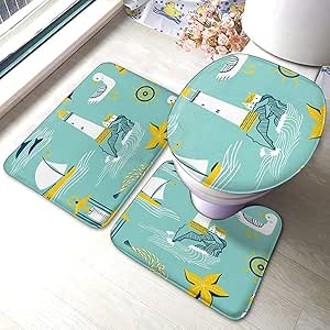 Aubrdon Juego de alfombras de baño de 3 Piezas, Alfombrilla de baño