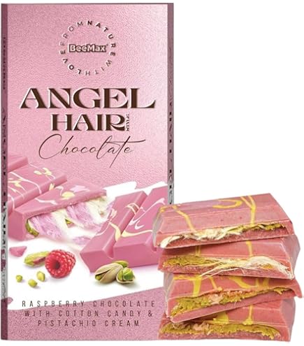 Amazon.com : BEEMAX Angel Hair Dubai Chocolate Bar, Raspberry