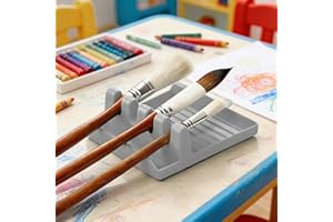 Paint Brush Holder Organizer Rack Multi Slot Storage Stand for Brushes Utensils Tools Kitchen Countertop Art Supplies