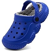 INMINPIN Kids Girls Boys Fur Lined Clogs Fuzzy Slippers Toddler Winter Warm Garden House Shoes Indoor Outdoor