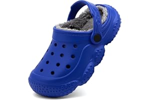 INMINPIN Kids Girls Boys Fur Lined Clogs Fuzzy Slippers Toddler Winter Warm Garden House Shoes Indoor Outdoor