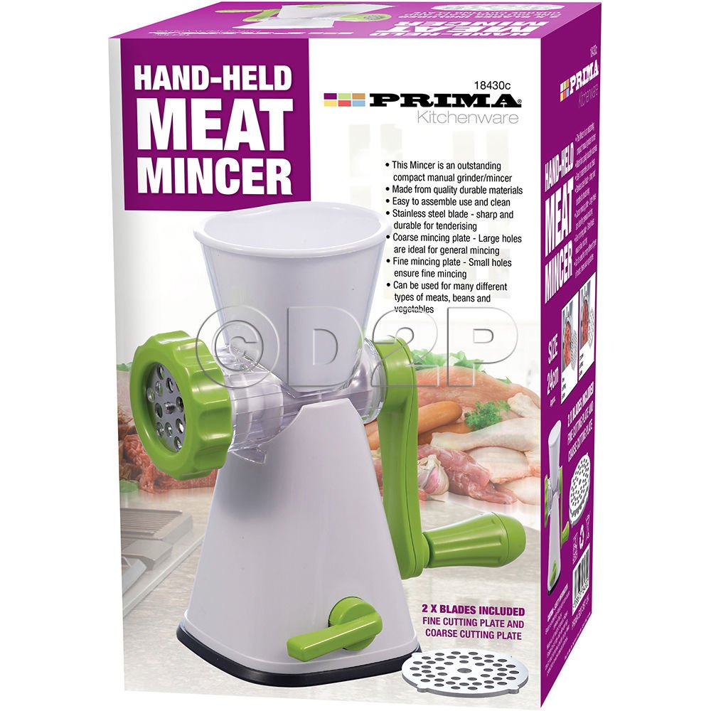 Hand HELD Manual Meat Mincer 2 Blades Chicken Beef SPICETABLETOP