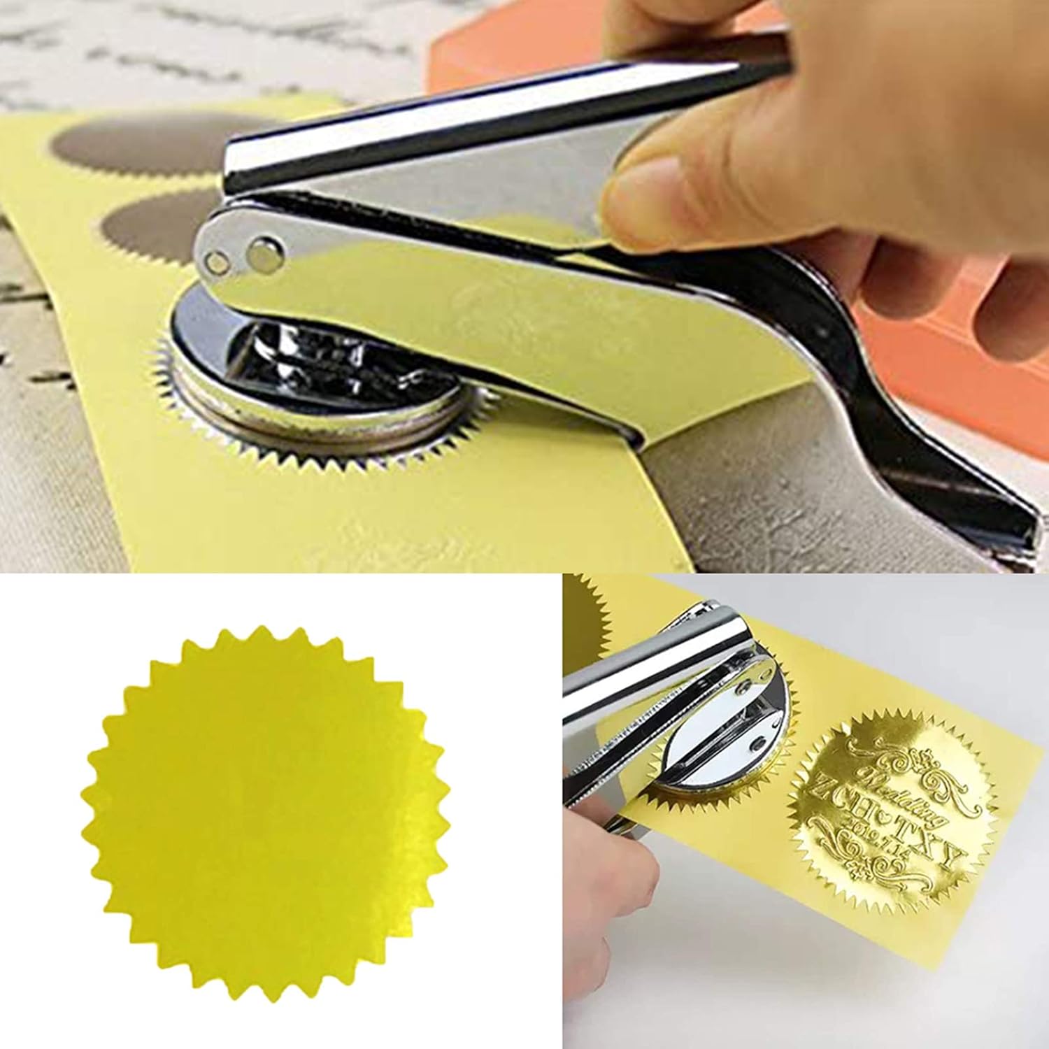 2" Gold Foil Certificate Wafer Embossed Seals Stickers