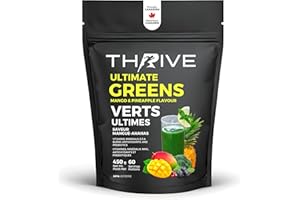 Thrive Ultimate Greens - 60 servings, Made in Canada, Daily Greens Powder with over 50 Plant Foods - Digestive and Nutritiona