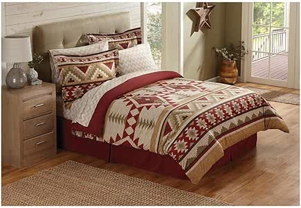 Amazon.com: 8 Piece Tan Red Southwest Comforter Full Set ...