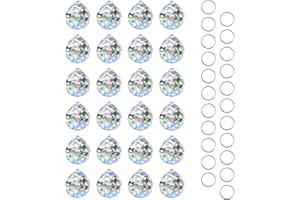 MerryNine 24 Pack Sun Catcher Indoor Window, 20mm/0.8" Clear K9 Crystal Suncatcher for Windows Hanging, DIY Prisms Rainbow Ma