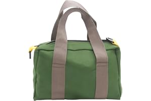 BLIRITEL 12 Inch Wide Mouth Tool Bag, Heavy Duty Canvas Tool Storage Bag, Large Capacity Handbag, Multi-function Tool Organizer Tote Bag for Storage Wrenches Pliers (Green, 12 Inch)