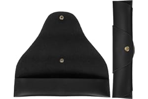 PATIKIL Vintage Leather Pen Case Roll Leather Pen Holder, 2 Pack Snap Cover Pencil Sleeve Case Roll Bag for Ballpoint Markers