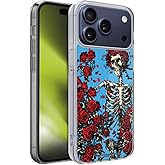 Head Case Designs Officially Licensed Grateful Dead Bertha Skull Roses Trends Gel Case [Military Grade Protection] Compatible with Apple iPhone 17 Pro