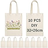 OKBA 10PCS10.2 * 12.6 inch Sublimation mini tote bag kids tote bag reusable tote bags Blank Canvas Tote Bags small tote bags for kids DIY