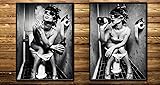 LSHDXD Woman in washing room on Toilet Print Wall
