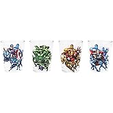 Silver Buffalo Marvel Avengers Featuring Captain America, Hulk, Iron Man, and Thor 4 Pack Mini Glasses, 1.5 Ounces