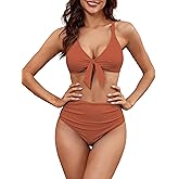 ZAFUL High Waisted Bikini Sets for Women Tummy Control Swimsuits Tie Knot High Rise 2025 Two Piece Bathing Suits