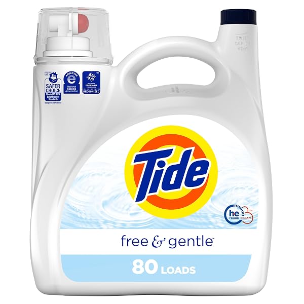 TIDE FREE & GENTLE LIQUID LAUNDRY DETERGENT, 80...