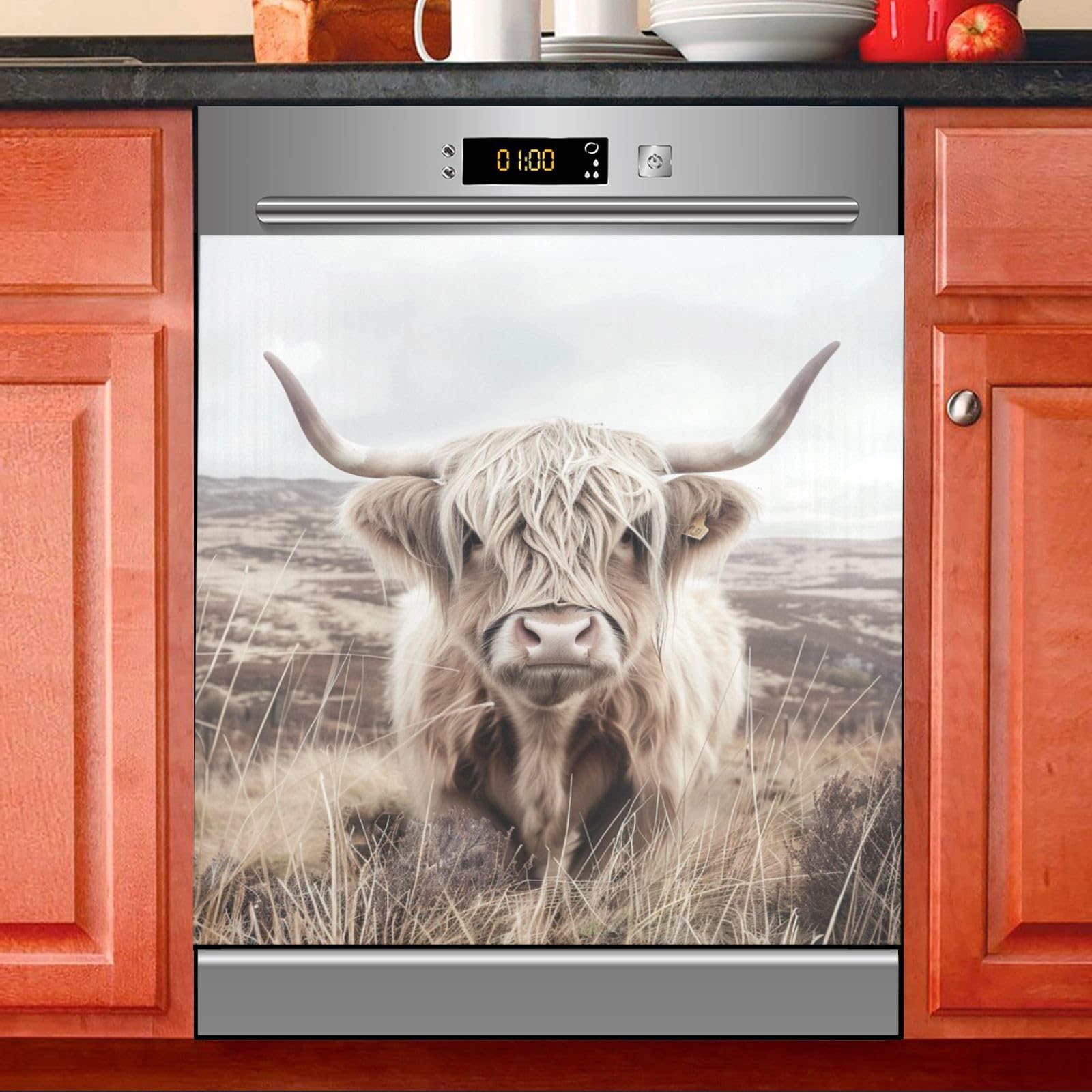 Photo 1 of ** SIMILAR*
Highland Cattle Cow Mountain Dishwasher Magnet Cover Sticker Magnetic Refrigerator Panel Front Door Fridge Microwave Decal