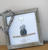Personalised Silver 25th Wedding Anniversary Pebble Art Frame view 2