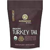 Sunwarrior Organic Turkey Tail Mushroom Powder | Turkey Mushroom Immune Support | Microbiome Gut Health Support | 50 Servings 100g Pouch | Be Well